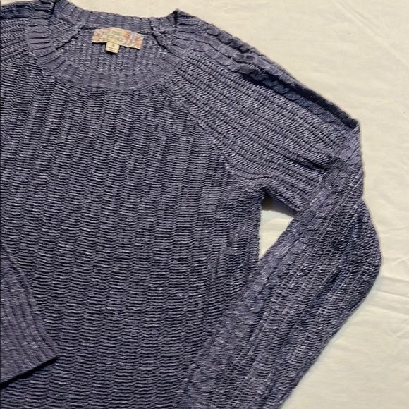 Pink Republic Blue Crew Neck Sweater with Ribbed Detailing - Picture 7 of 9